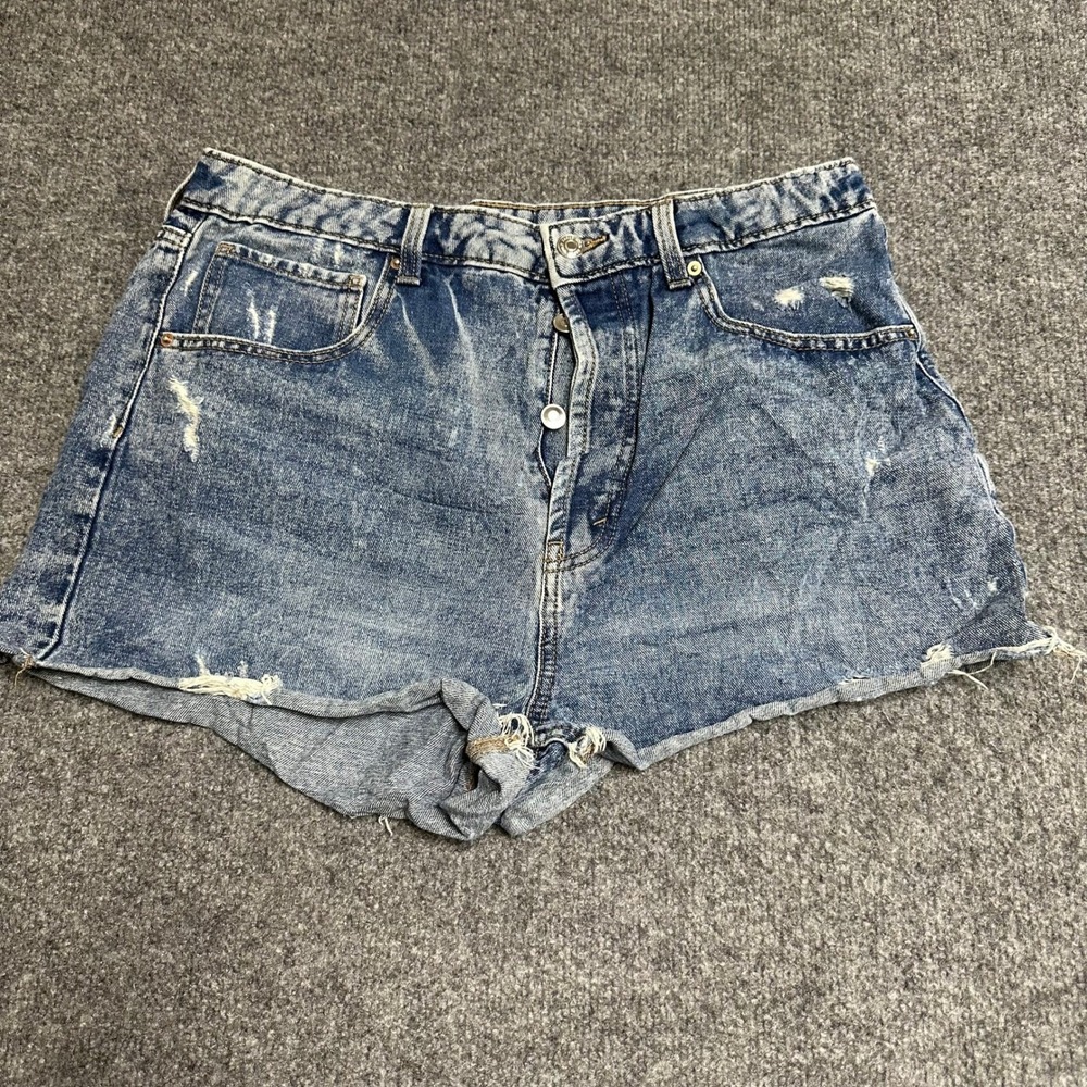 Wild Fable Jean Shorts Womens Size 6 Blue Highest Rise Cutoff Distressed Cotton